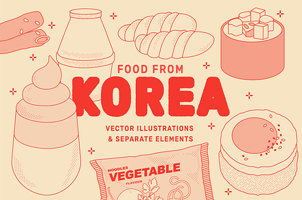 Korean Food Vector Illustrations