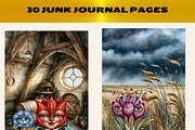 Surreal Flower Faces Clipart& Papers, a Seasonal Illustration by Daring Digies (Thumbnail 11 of 11)
