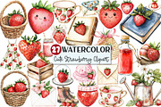 Cute Cottagecore Strawberry Clipart, an Illustration by Rose Art (Thumbnail 1 of 7)