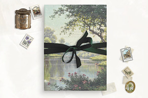 Riverbank Printable Vellum Overlay, a Stationery Template by SilverJoyAtelier