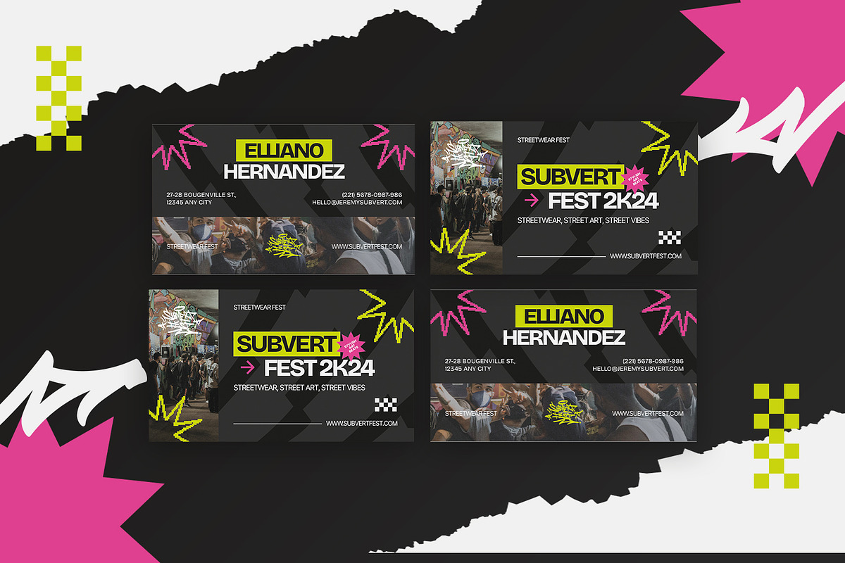 Subvert Fest - Business Card, a Business Card Template by StreaksideStd (Photo 3 of 3)