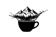 Mountain Coffee Cup Bundle, an Object Illustration by yasushie (Thumbnail 25 of 31)