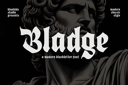 Bladge a Modern Blackletter Font, a Blackletter Font by Blankids Studio