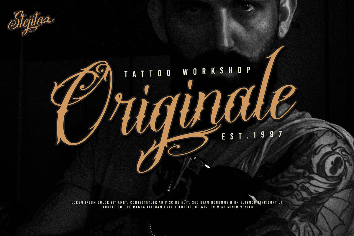Stejita | Tattoo Script Font, a Script Font by Denustudios (Photo 5 of 14)