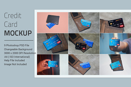 Credit Card Mockup with Wallet