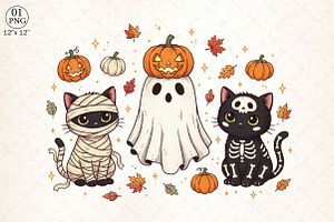 Funny Halloween Cat Png Spooky Cat P, an Illustration by Libby Wishes