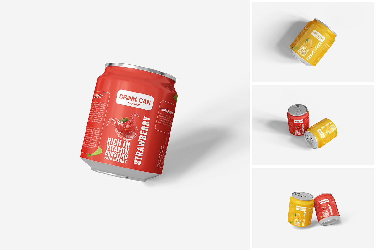 Drink Can Mockup, a Product Mockup by MrLetters (Photo 1 of 5)