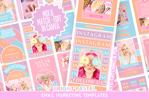 Bright Pastel Email Templates, an Email Template by SunshineStudioBoutique