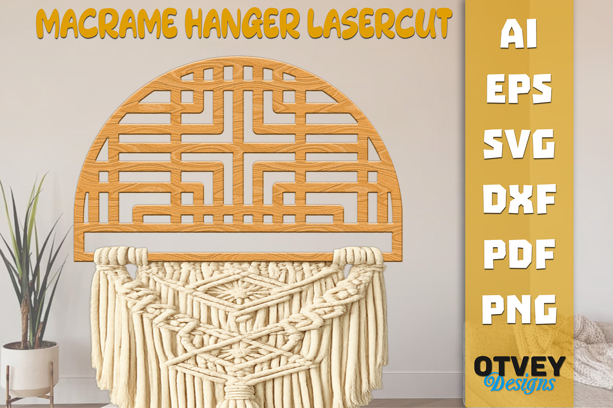 Rattan Macrame Hanger Lasercut, an Object Graphic by OTVEY DESIGN (Photo 6 of 13)