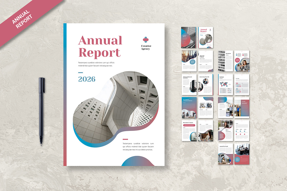 White Blue Creative Annual Report, a Magazine Template by UICreative (Photo 1 of 4)