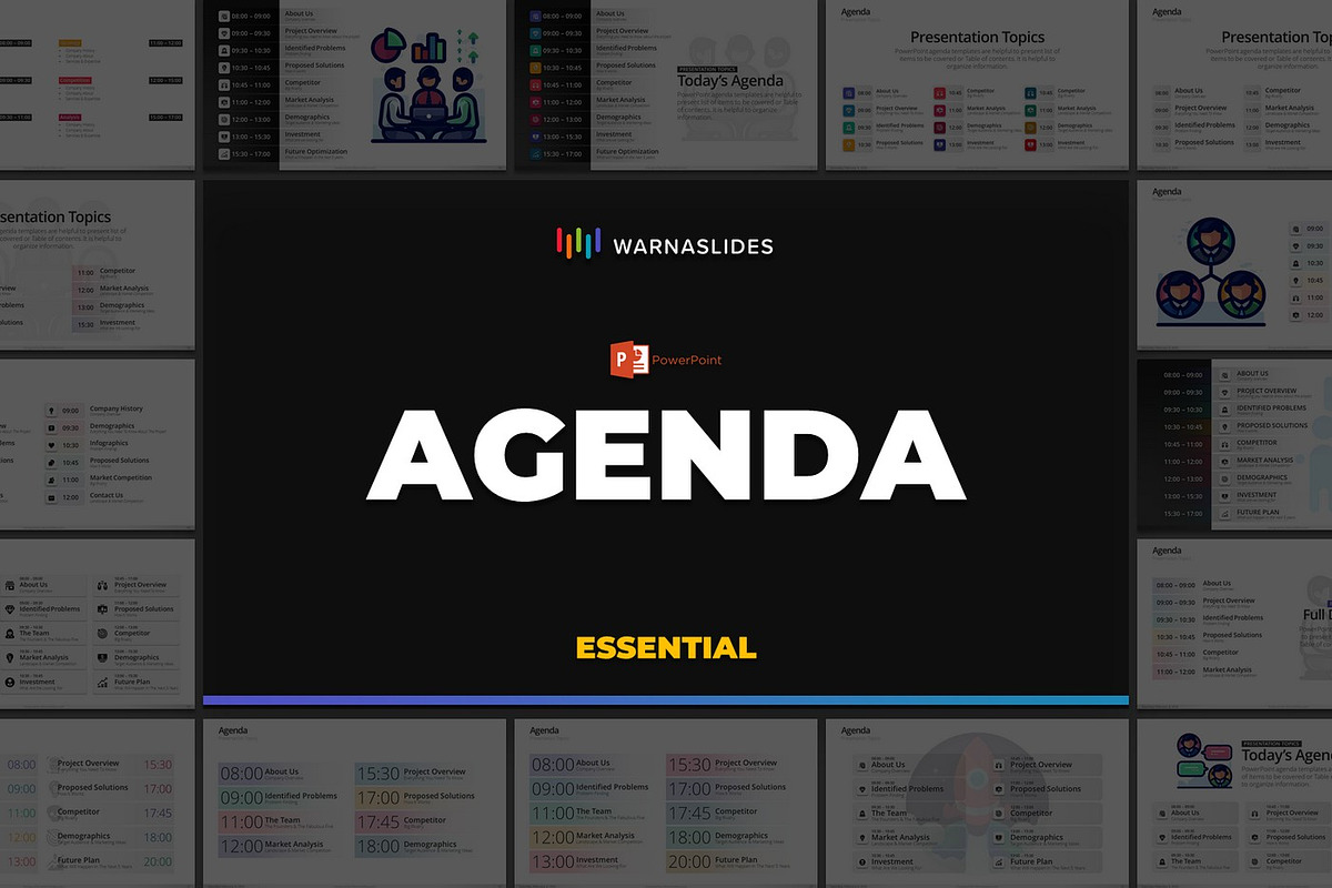 Agenda Meeting PowerPoint Templates, a Presentation Template by Warna Works (Photo 2 of 12)