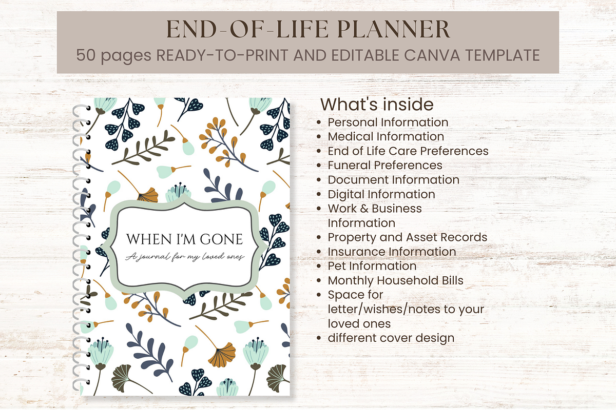 End-of-Life Planner, a Templates & Theme by G DigiShop (Photo 1 of 3)