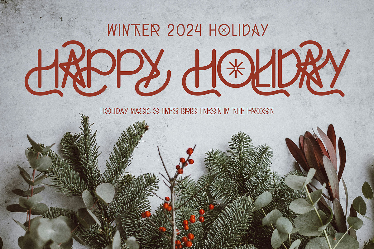 Winter Holiday Display Font, a Sans Serif Font by Graphicxell (Photo 4 of 12)