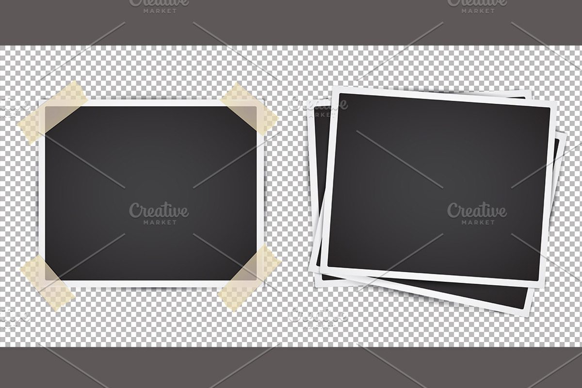 Vector Instant Photo Frames set, a Print Template by OKart.studio (Photo 5 of 5)