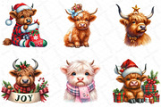 Cute Christmas Highland Cow Clipart, an Illustration by DreamPrint404 (Thumbnail 3 of 5)