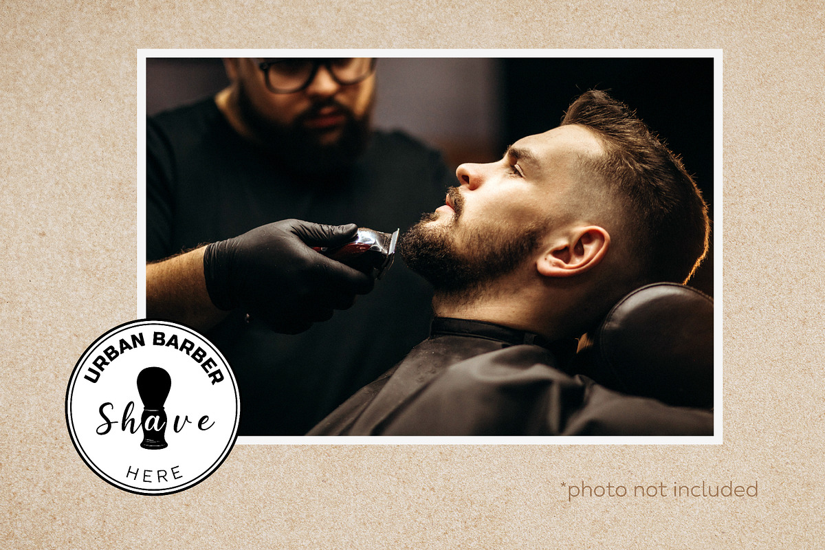 Barber shop round badges set, a Decorative Illustration by Tallina (Photo 2 of 6)