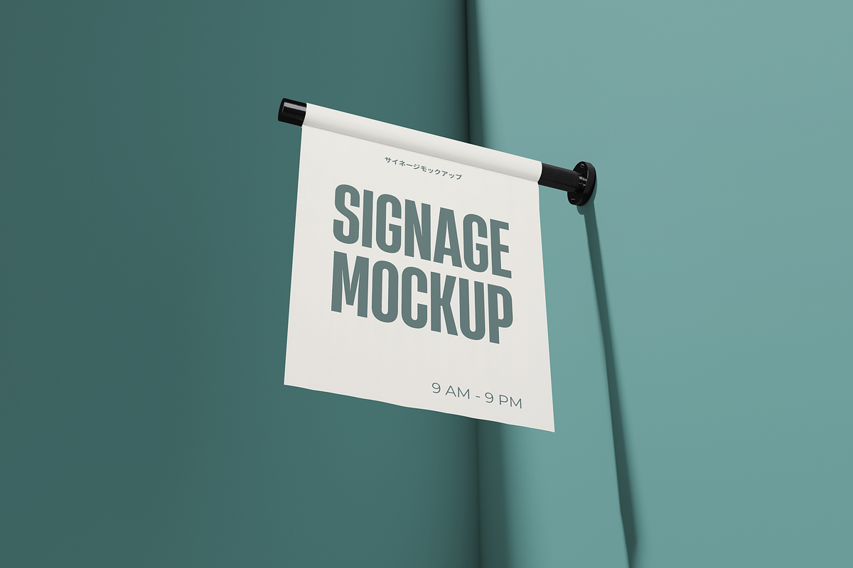 Flag Sign Store Mockup, an Advertising Mockup by DSNA Mockup (Photo 4 of 5)