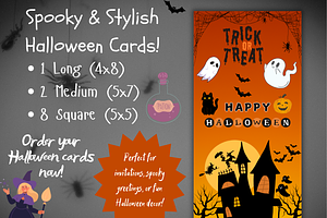 Spooky & Stylish Halloween Cards Set, a Card Template by WynterLife Studio