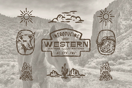 Western Vintage Illustrations, an Object Illustration by skewedstd