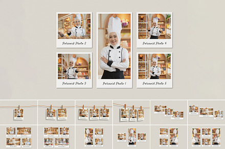 Polaroid Photo Collage Mockup Bundle
