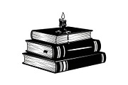 Vintage Book Stack Candle Bundle, an Illustration by jahid234 (Thumbnail 24 of 31)