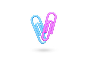 Paper clips 3d icons. Isolated, an Object Illustration by Valerie Bodnar