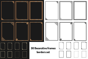 30 Decorative frames borders set