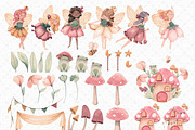 Fairy Garden Watercolor Clipart, an Illustration by Gau Silva Studio (Thumbnail 2 of 5)