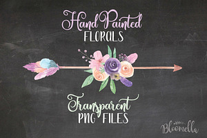 Floral Arrows Watercolor Clipart