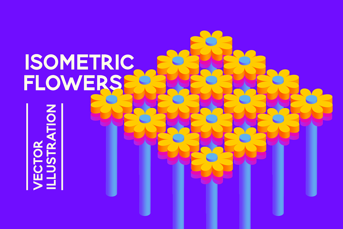 Isometric flowers, an Education Illustration by Living Concepts