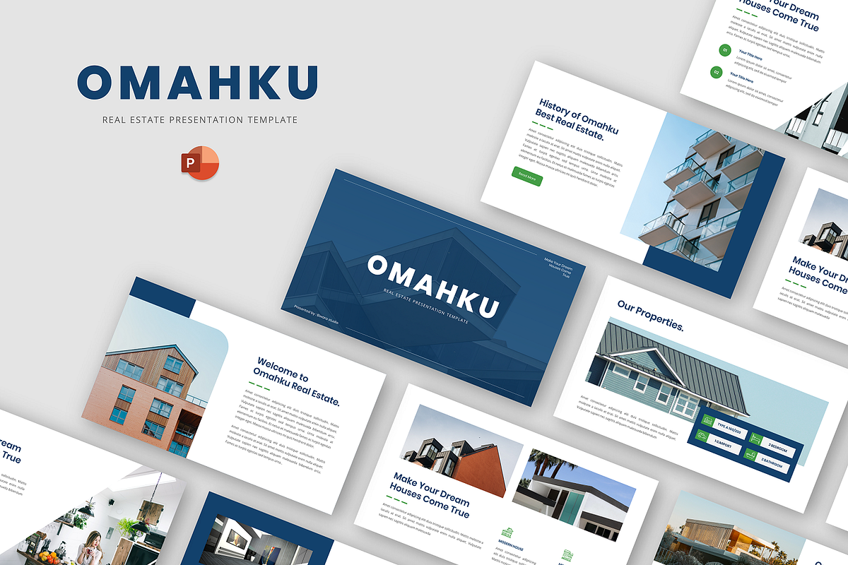 Omahku - Real Estate PowerPoint, a Presentation Template by Biwarastudio (Photo 1 of 5)