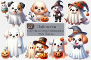 Halloween Ghost Dogs Sublimation, an Illustration by Creative Art (Thumbnail 1 of 4)