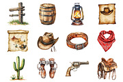 Western Cowboy Clipart, an Illustration by Design Market (Thumbnail 2 of 3)