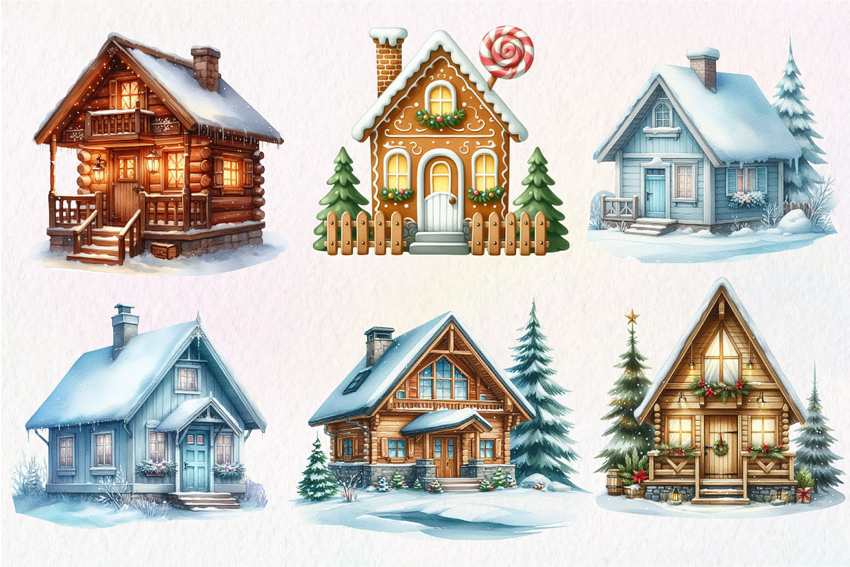 Christmas House Clipart, an Illustration by Dream Creation (Photo 7 of 7)