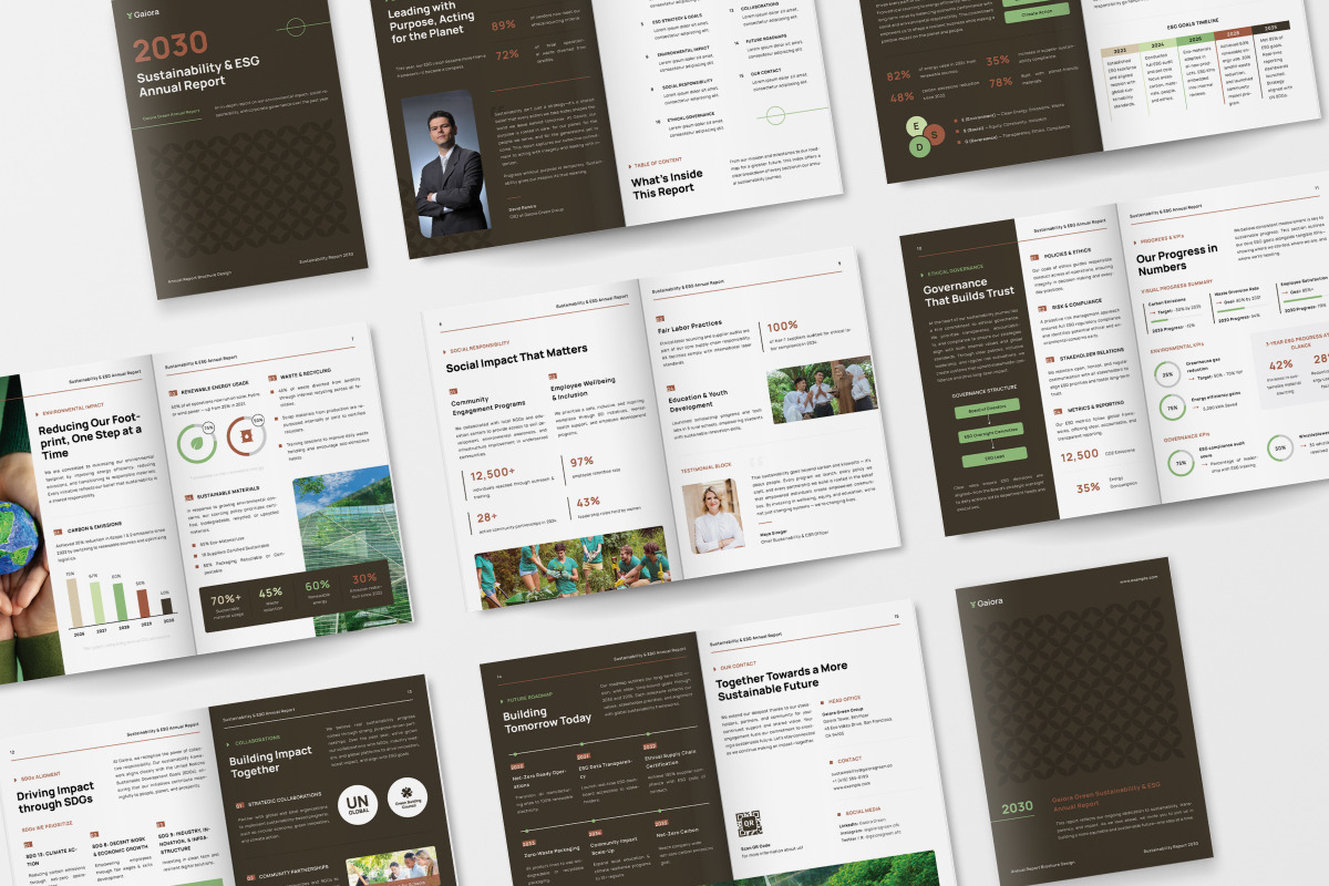 Sustainability & ESG Annual Report, a Brochure Template by twinstd (Photo 5 of 6)