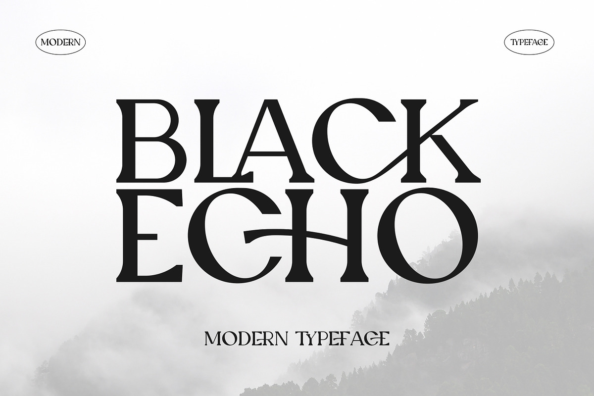 Black Echo Modern Ligature Font, a Font by AndrewPixelType (Photo 1 of 12)