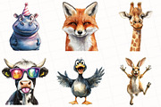 Watercolor Quirky Animals Clipart, an Illustration by OK Design (Thumbnail 4 of 5)