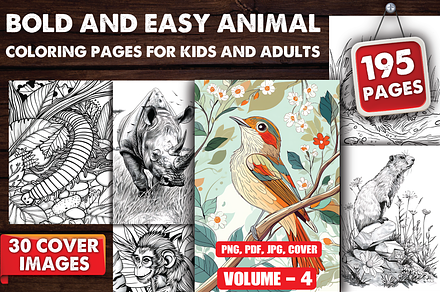 Bold and Easy Animal Coloring pages