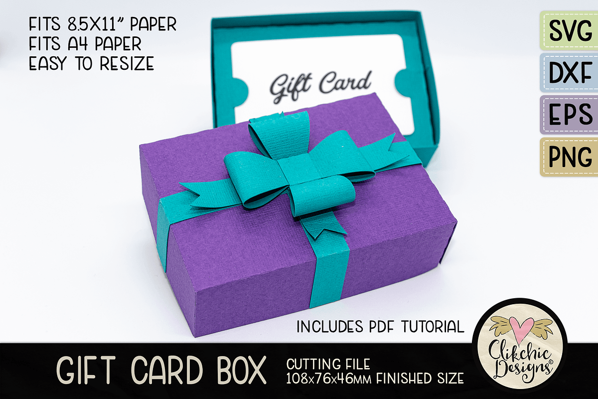 Gift Card Box With Ribbon SVG, a Templates & Theme by Clikchic Designs (Photo 2 of 6)