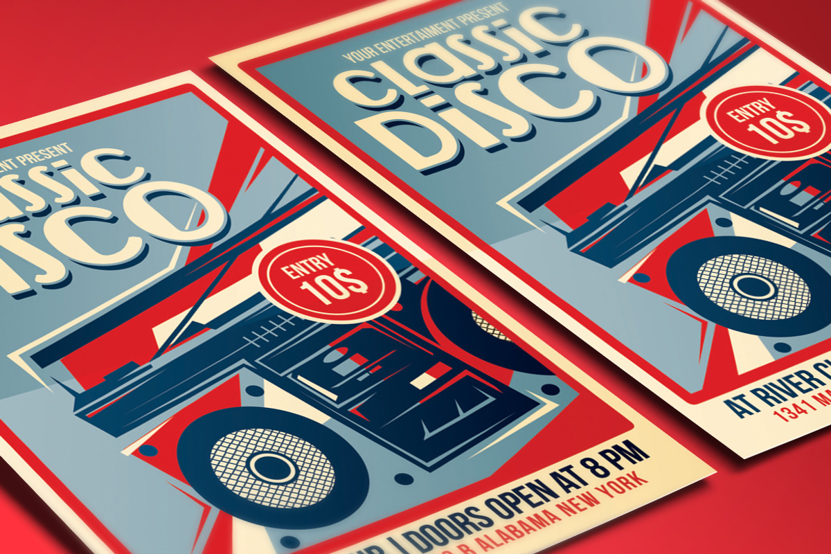 Classic Disco Radio Flyer Poster, a Flyer Template by Muhamad Iqbal hidayat (Photo 2 of 3)