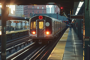 Underground subway train arriving at station, a Transportation Photo by AlyaAnd