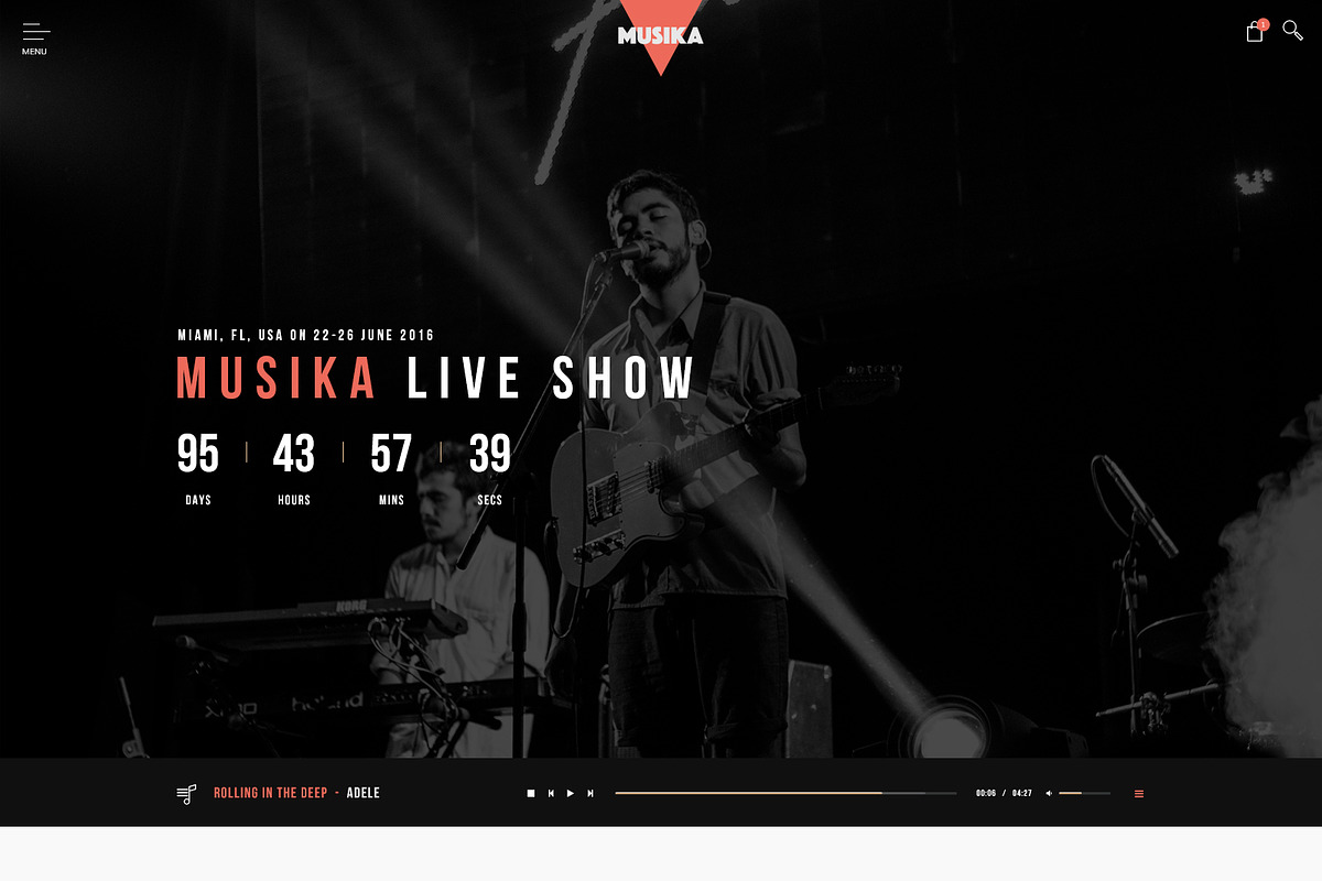 Musika - Music Band WP Theme, a WordPress Template by TemPlaza (Photo 2 of 5)