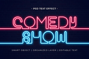 Comedy Show Neon Text Effect