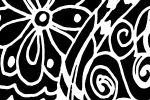Black and White Hand Drawn Pattern, a Decorative Illustration by Sharon Schwalbe