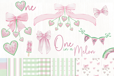 One in a Melon - watermelon and bows