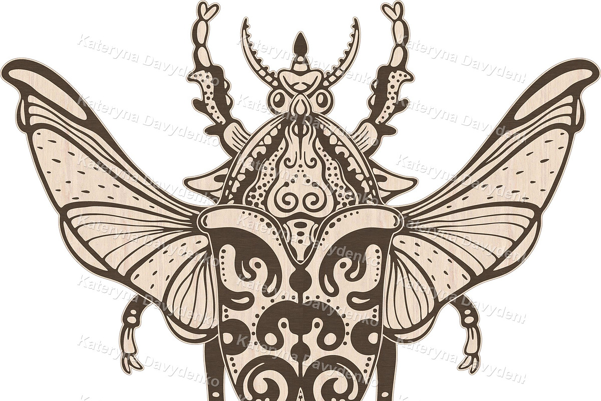 DIY Beetle Wall Art Insect Laser Cut, an Illustration by Bubert Art (Photo 2 of 9)