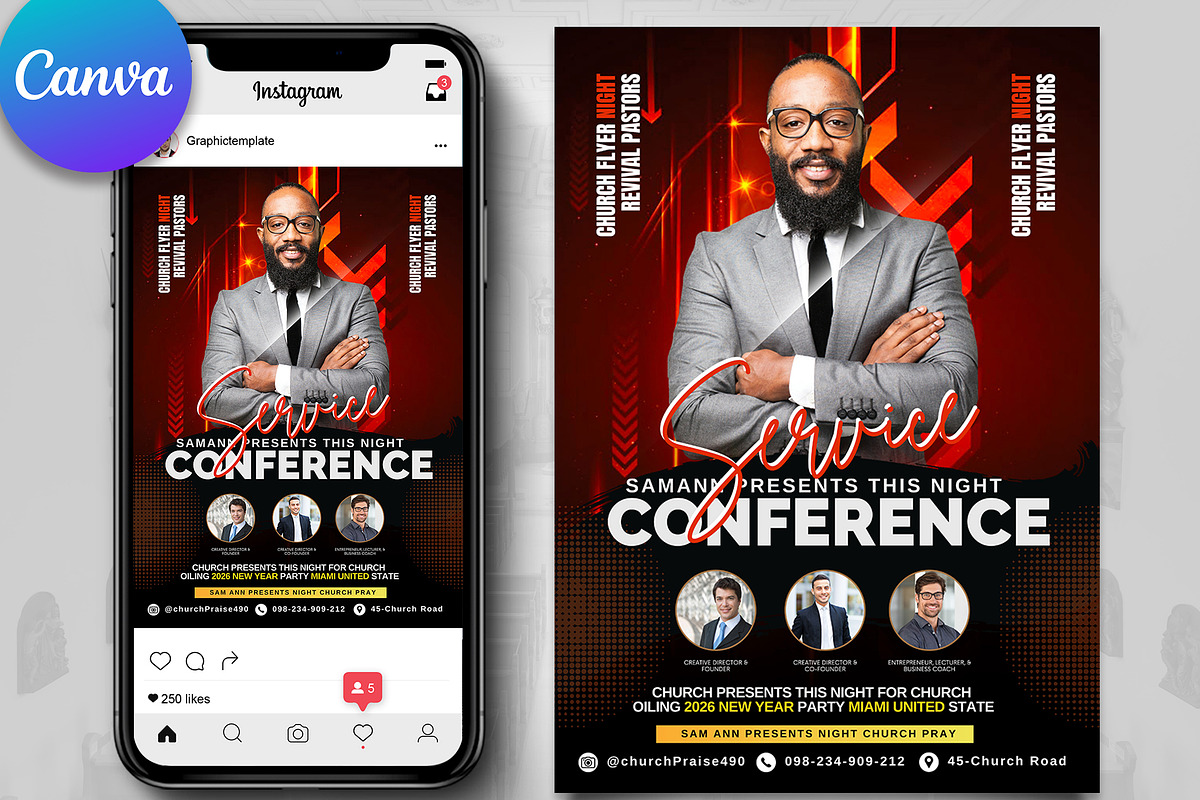 Church Conference Flyer Template, a Flyer Template by Psd Templates (Photo 1 of 3)