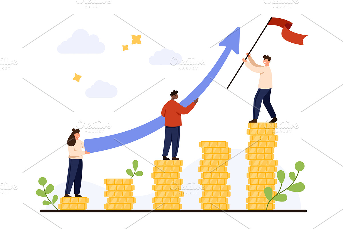 Investment Fund Growth Financial, a Finance Illustration by Flashvector