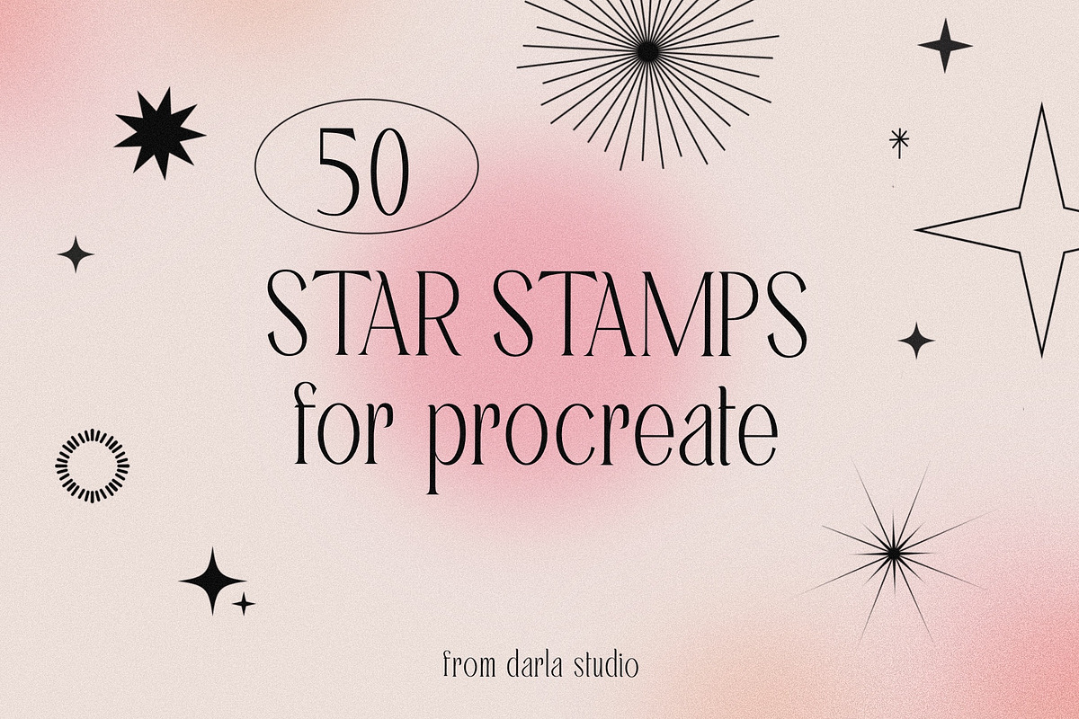 Star Stamps for Procreate, a Brush Add-On by Darla Studio (Photo 2 of 11)