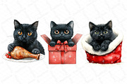 Christmas Funny Black Cat Clipart, an Illustration by DreamPrint404 (Thumbnail 6 of 6)